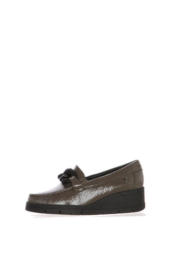Mocassino naplack blu visone e nero con plantare estraibile Cinzia Soft - 3