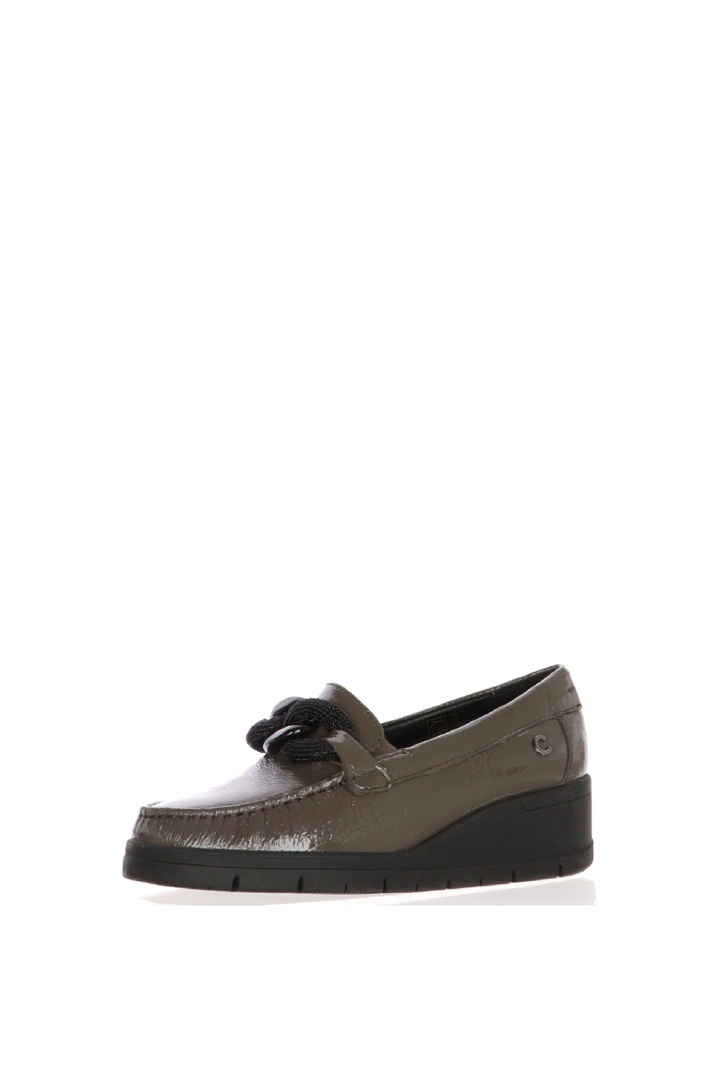 Mocassino naplack blu visone e nero con plantare estraibile Cinzia Soft