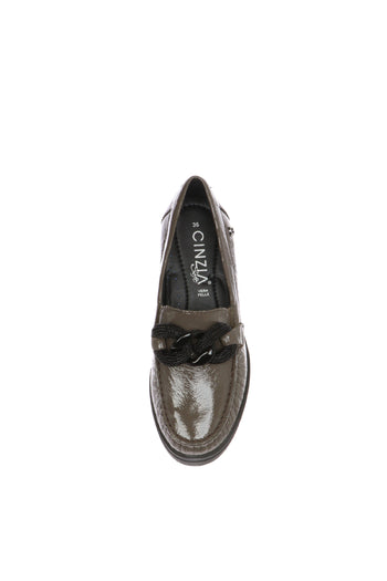 Mocassino naplack blu visone e nero con plantare estraibile Cinzia Soft - 5