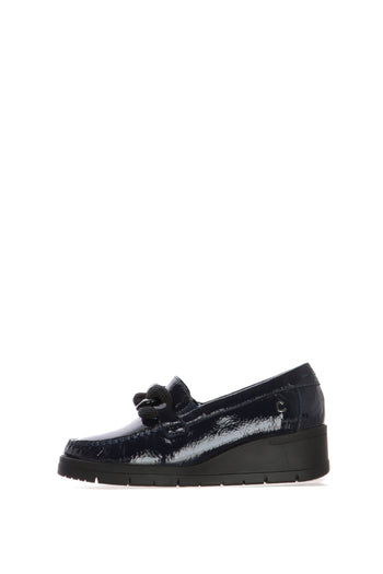 Mocassino naplack blu visone e nero con plantare estraibile Cinzia Soft - 4