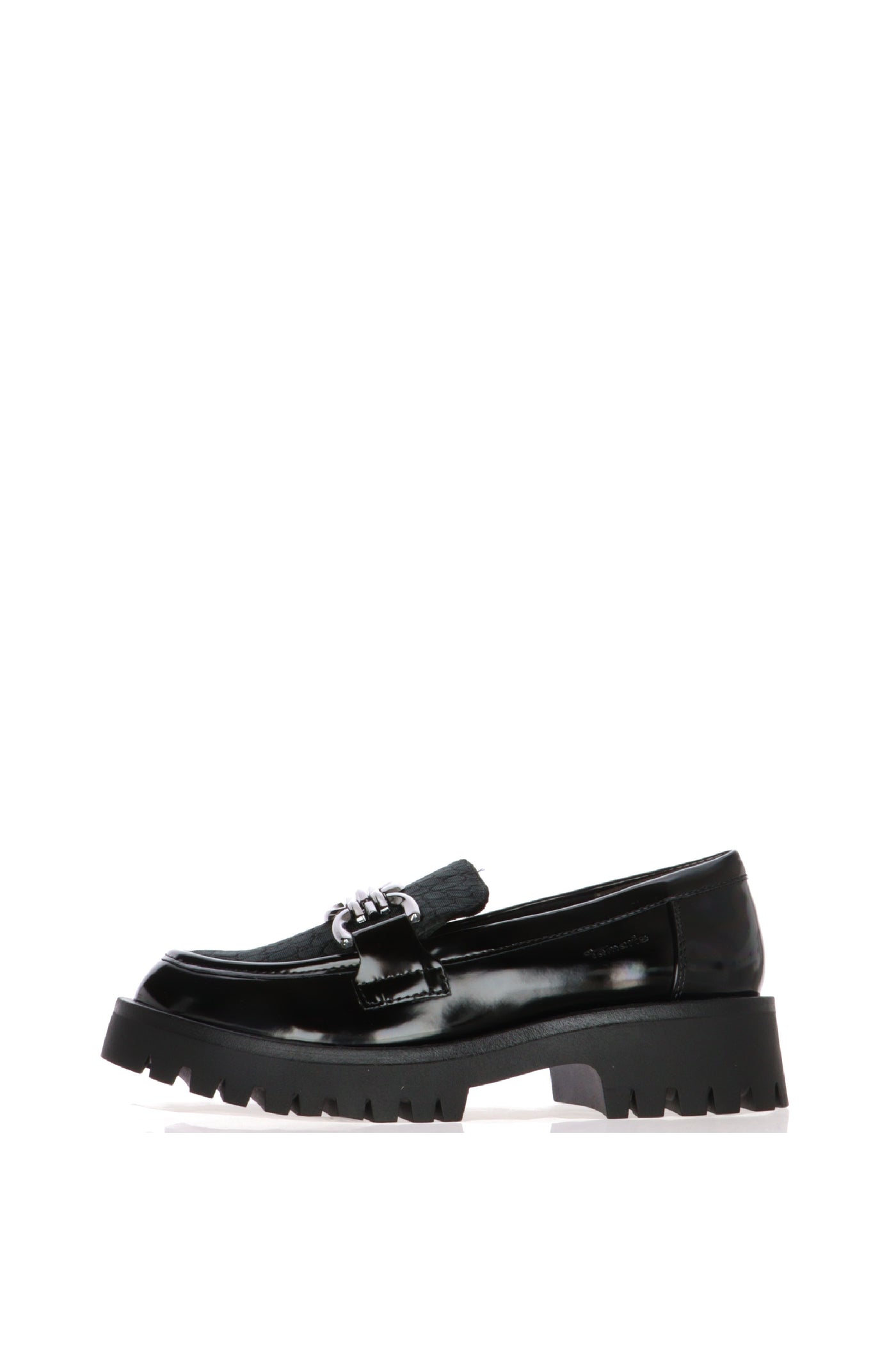 Mocassino nero con catena Tamaris
