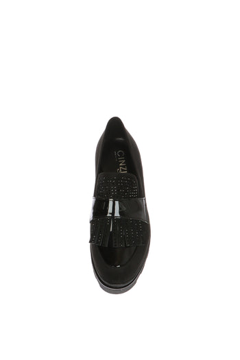 Mocassino nero con frangia Cinzia Soft - 5