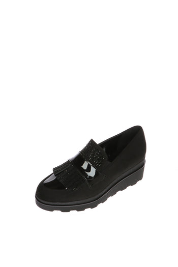 Mocassino nero con frangia Cinzia Soft - 4