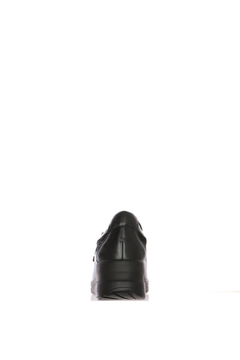 Mocassino nero con zeppa e zip laterale - 7