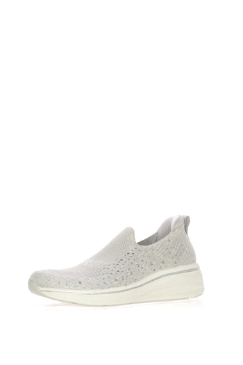Mocassino nero e bianco in tessuto elastico con strass a colore Tamaris - 6