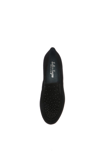 Mocassino nero in camoscio con perline a colore Soffice Sogno - 6