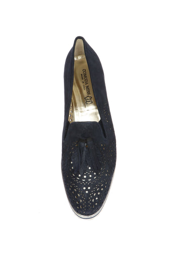 Mocassino traforato beige e blu dal 32 al 45 Comoda Miss - 8