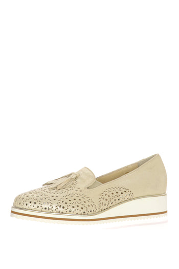 Mocassino traforato beige e blu dal 32 al 45 Comoda Miss - 3