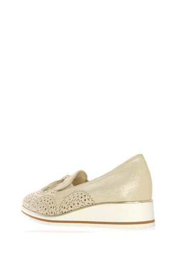 Mocassino traforato beige e blu dal 32 al 45 Comoda Miss - 5