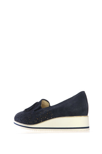 Mocassino traforato beige e blu dal 32 al 45 Comoda Miss - 6