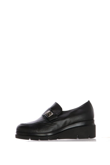 Mocassino tendenza in pelle cuoio e nero Soffice Sogno - 3