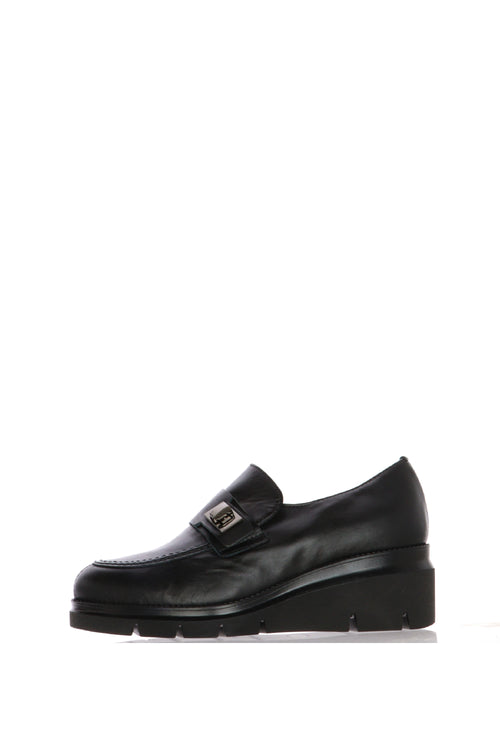 Mocassino tendenza in pelle cuoio e nero Soffice Sogno - 1
