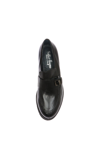 Mocassino tendenza in pelle cuoio e nero Soffice Sogno - 9