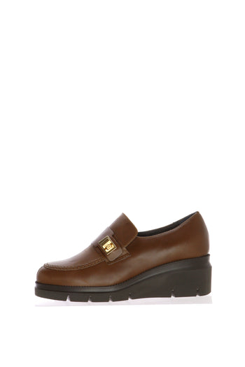 Mocassino tendenza in pelle cuoio e nero Soffice Sogno - 3