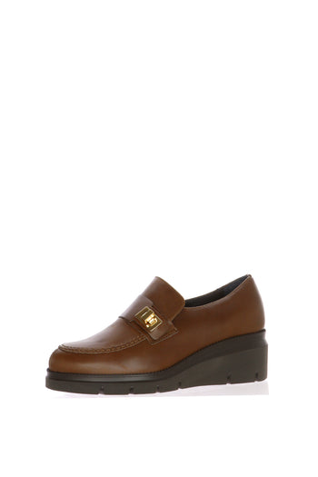 Mocassino tendenza in pelle cuoio e nero Soffice Sogno - 4