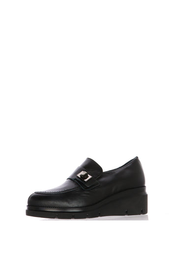 Mocassino tendenza in pelle cuoio e nero Soffice Sogno - 3