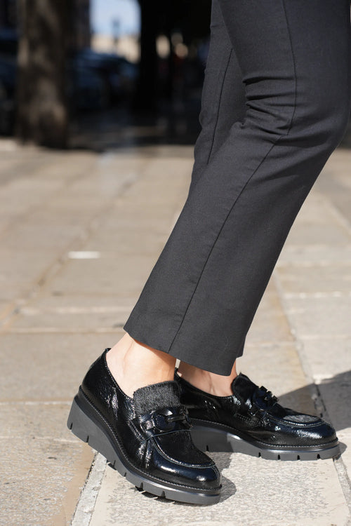 Mocassino tendenza nero naplack e cavallino Soffice Sogno - 2