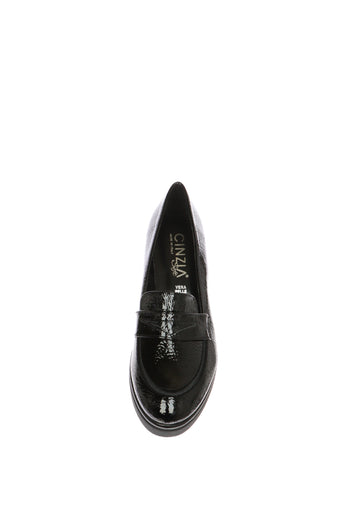 Mocassino zeppa alta in vernice nera Cinzia Soft - 4