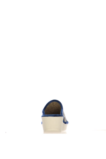 Pantofola Cinzia Soft blu e beige con zeppa - 10