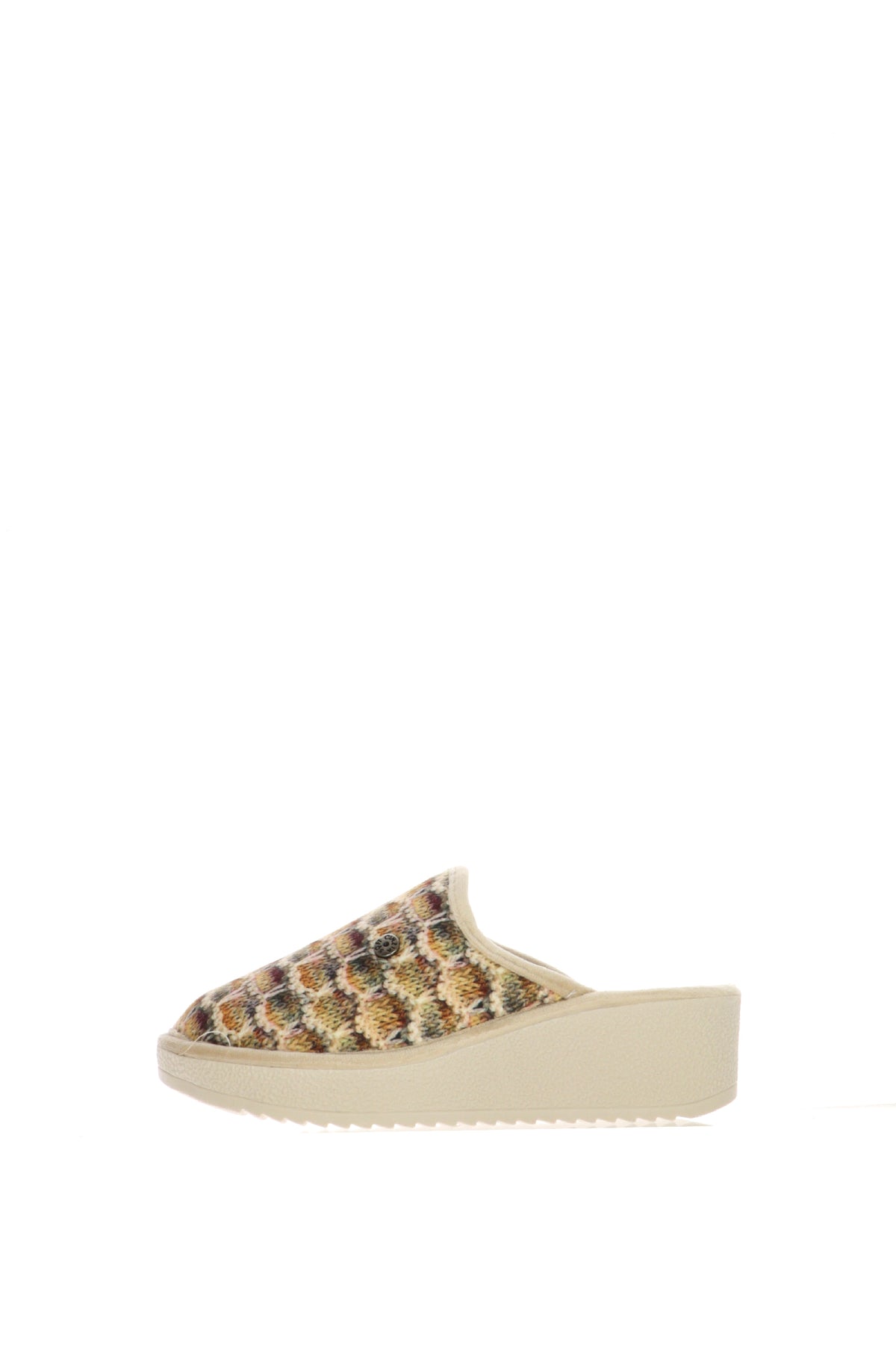 Pantofola Cinzia Soft blu e beige con zeppa
