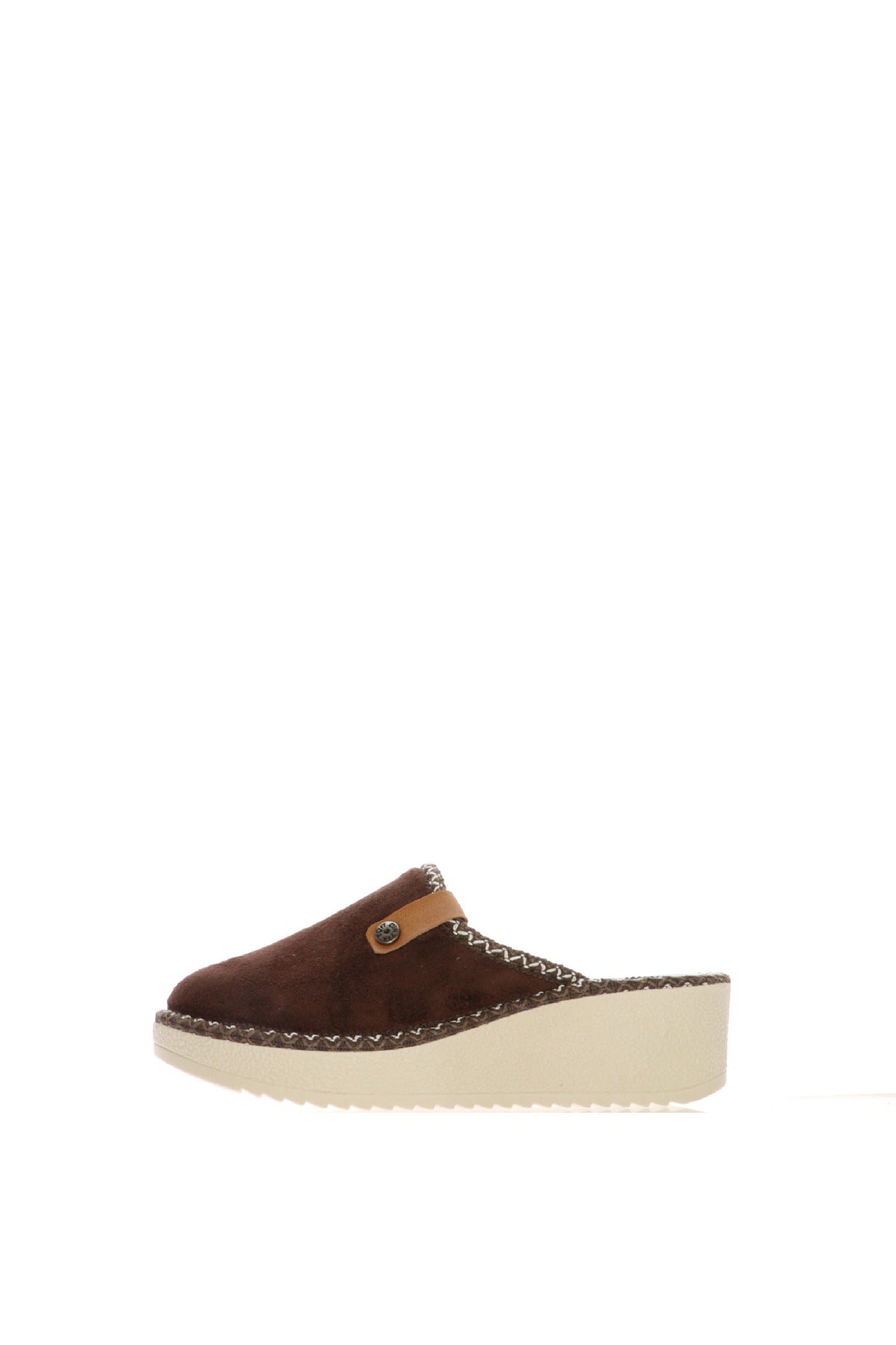 Pantofola Cinzia Soft marrone in panno con zeppa