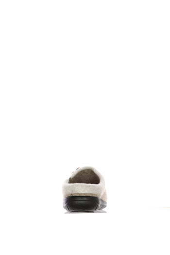 Pantofola Susimoda in feltro blu e beige con applicazione floreale - 10