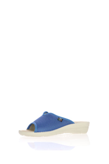 Pantofola aperta donna in cotone e sottopiede pelle Fly Flot T4429 - 3