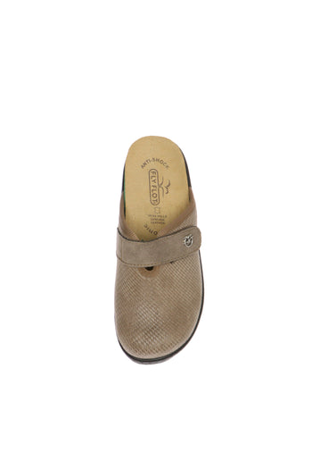 Pantofola beige in tessuto elastico con plantare estraibile Fly Flot - 5