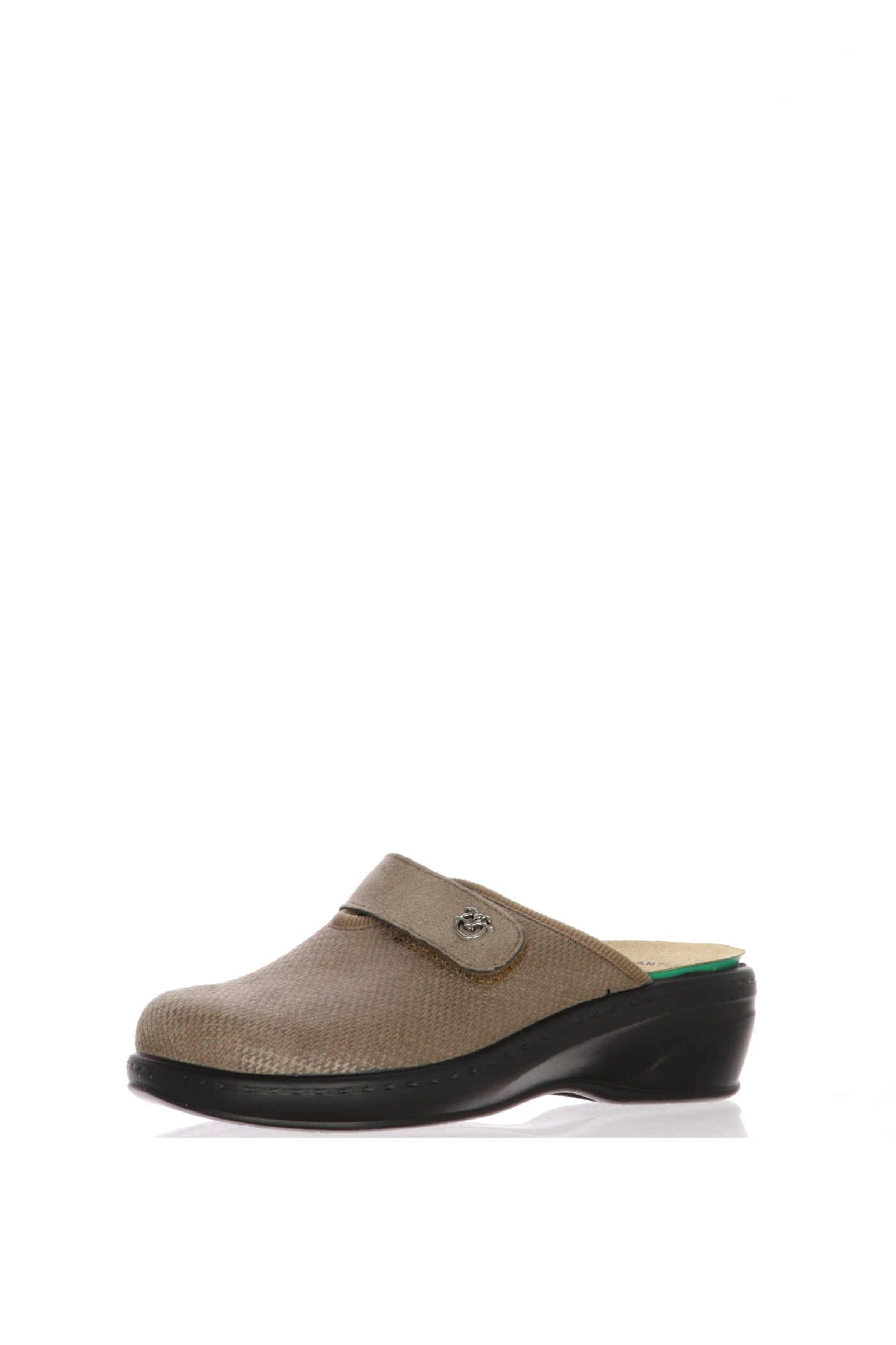 Pantofola beige in tessuto elastico con plantare estraibile Fly Flot 2