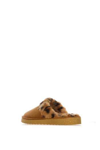 Pantofola bordo ecopelliccia animalier - 3