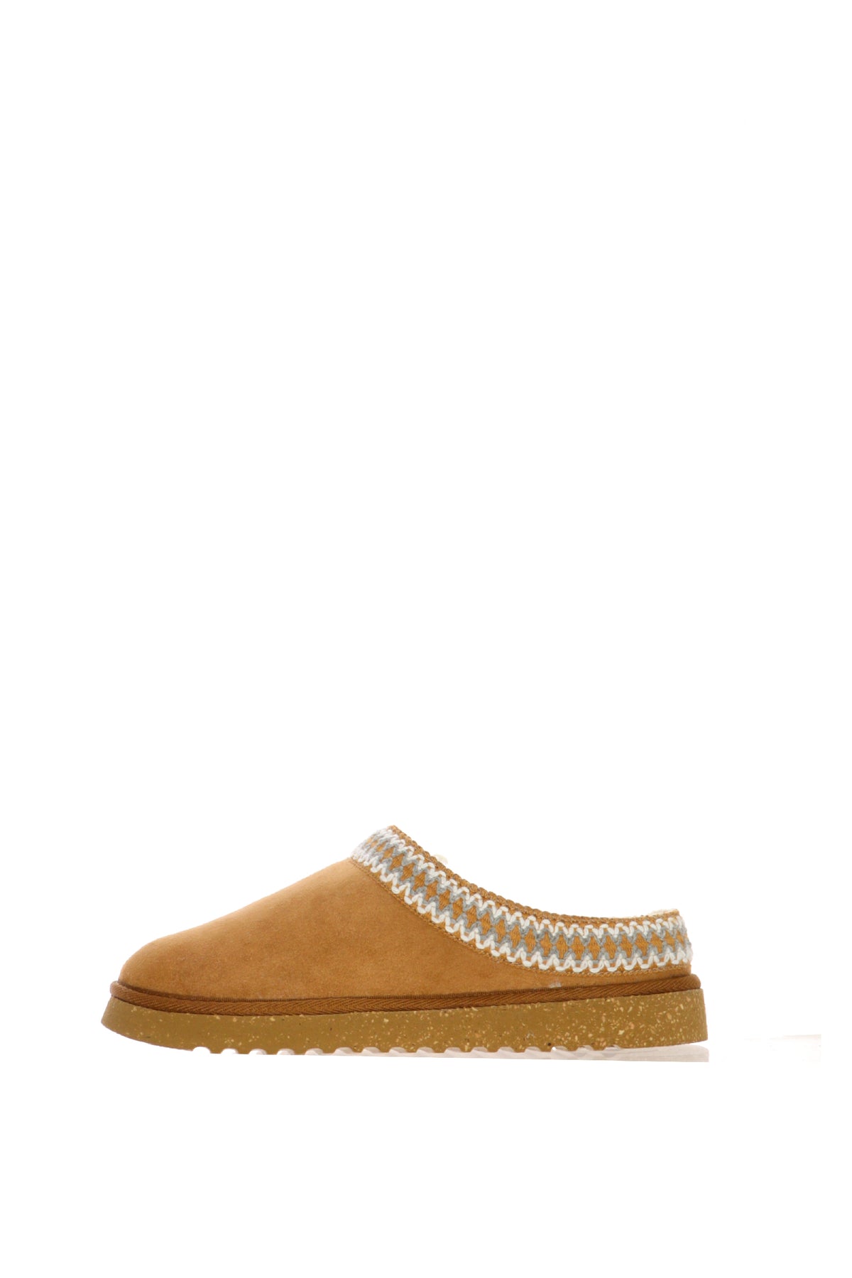 Pantofola con ecopelliccia e bordo cucito