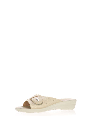 Pantofola con fascia regolabile velcro sottopiede in pelle anatomico Fly Flot t4a57 - 3
