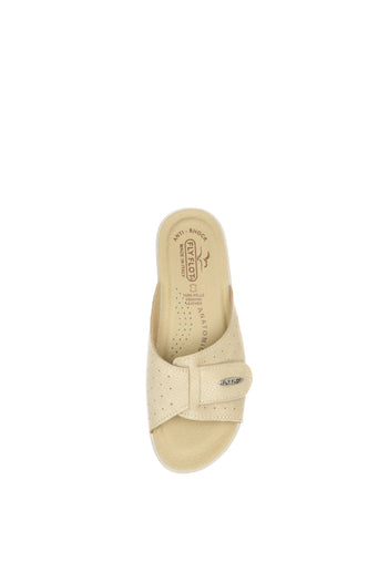 Pantofola con fascia larga e velcro sottopiede in pelle Fly Flot - 4