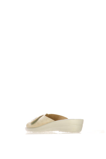 Pantofola con fascia larga e velcro sottopiede in pelle Fly Flot - 3