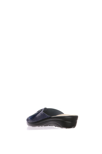 Pantofola con fascia regolabile velcro sottopiede in pelle anatomico Fly Flot t4a57 - 8