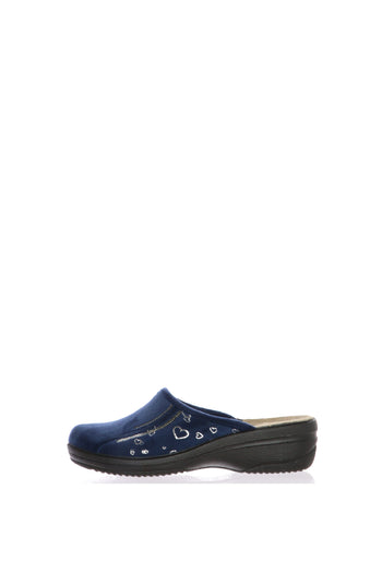 Pantofola con paillettes e cuori blu Inblu - 4