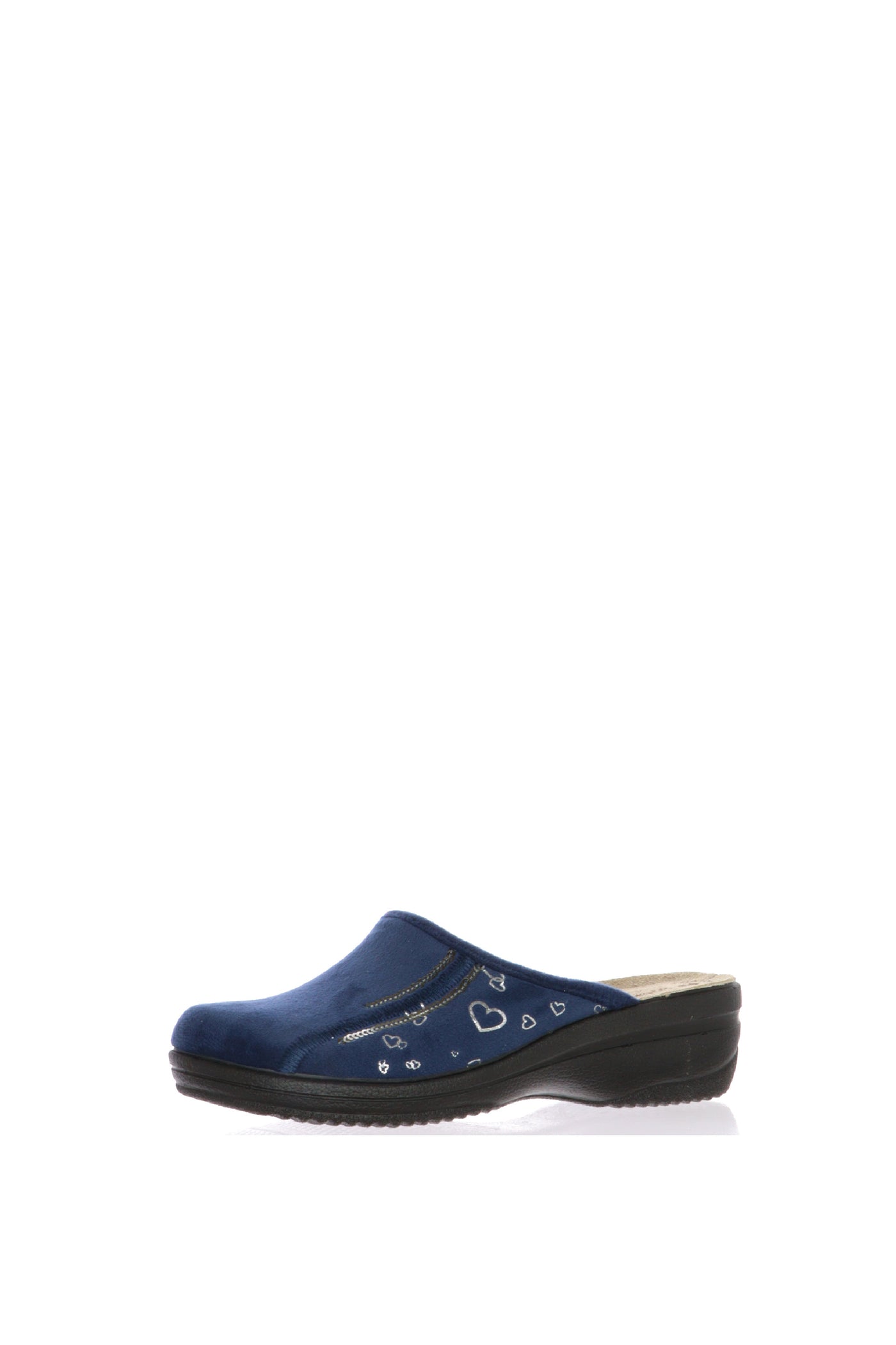 Pantofola con paillettes e cuori blu Inblu 2