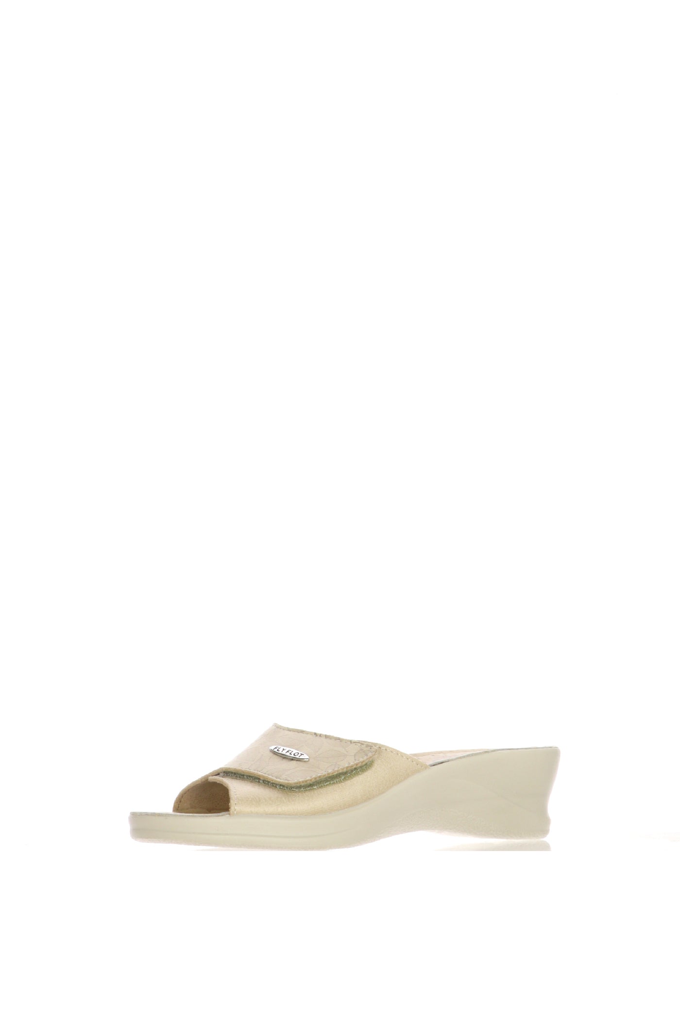 Pantofola donna beige fascia con velcro  Fly Flot 2