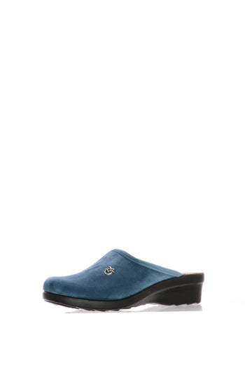 Pantofola in panno blu e avio plantare anatomico Fly Flot - 8
