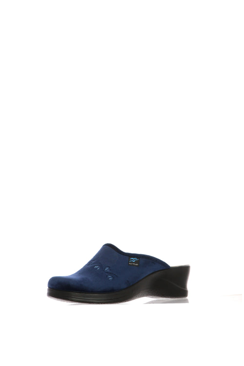 Pantofola in panno blu sottopiede anatomico - 1