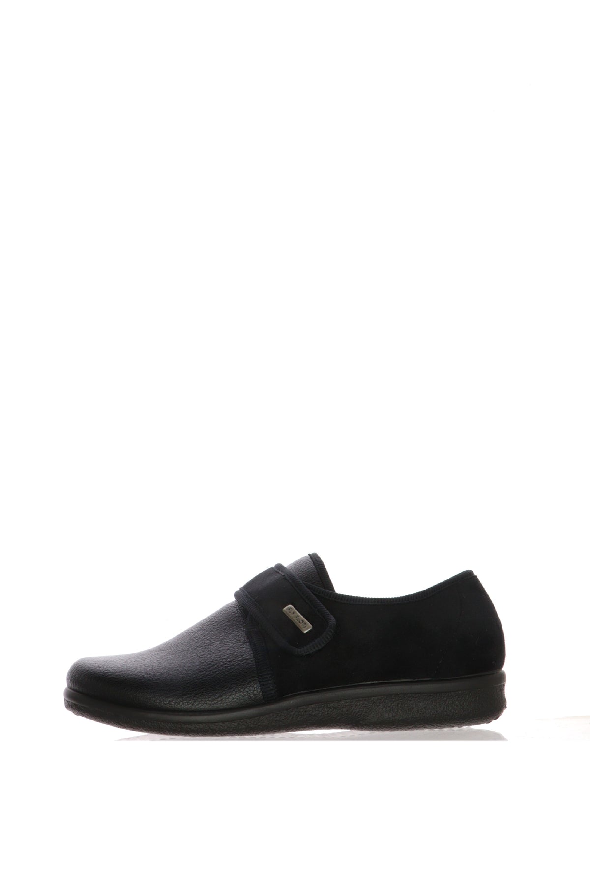 Pantofola/scarpa chiusa nera in pelle elasticizzata Fly Flot
