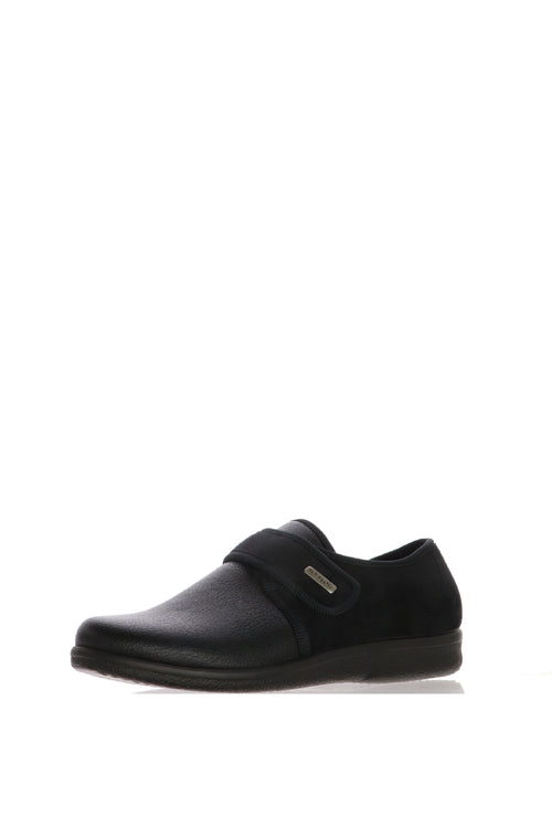Pantofola/scarpa chiusa nera in pelle elasticizzata Fly Flot - 2