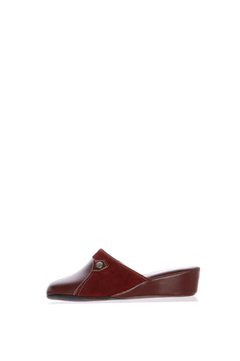 Pantofola scendiletto blu e bordeaux in pelle Cinzia Soft - 3