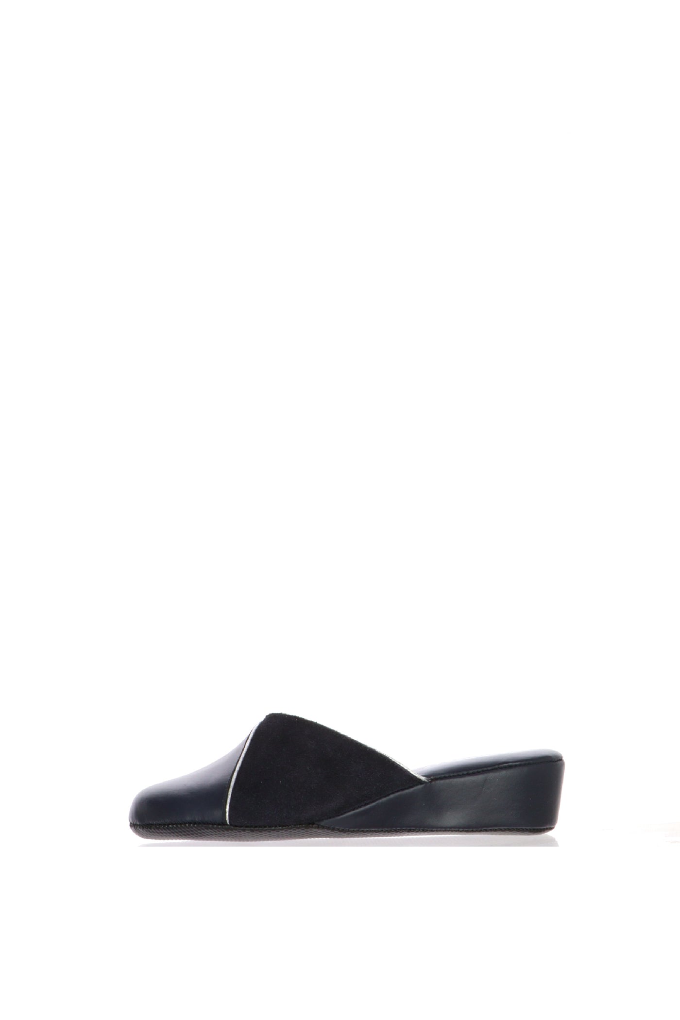 Pantofola scendiletto blu in pelle Cinzia Soft