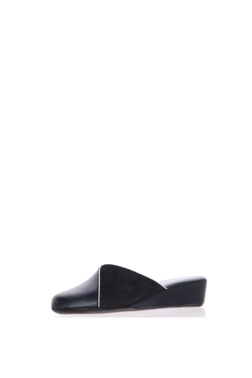 Pantofola scendiletto blu in pelle Cinzia Soft - 2