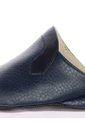 Pantofola scendi letto in pelle blu Cinzia Soft - 6