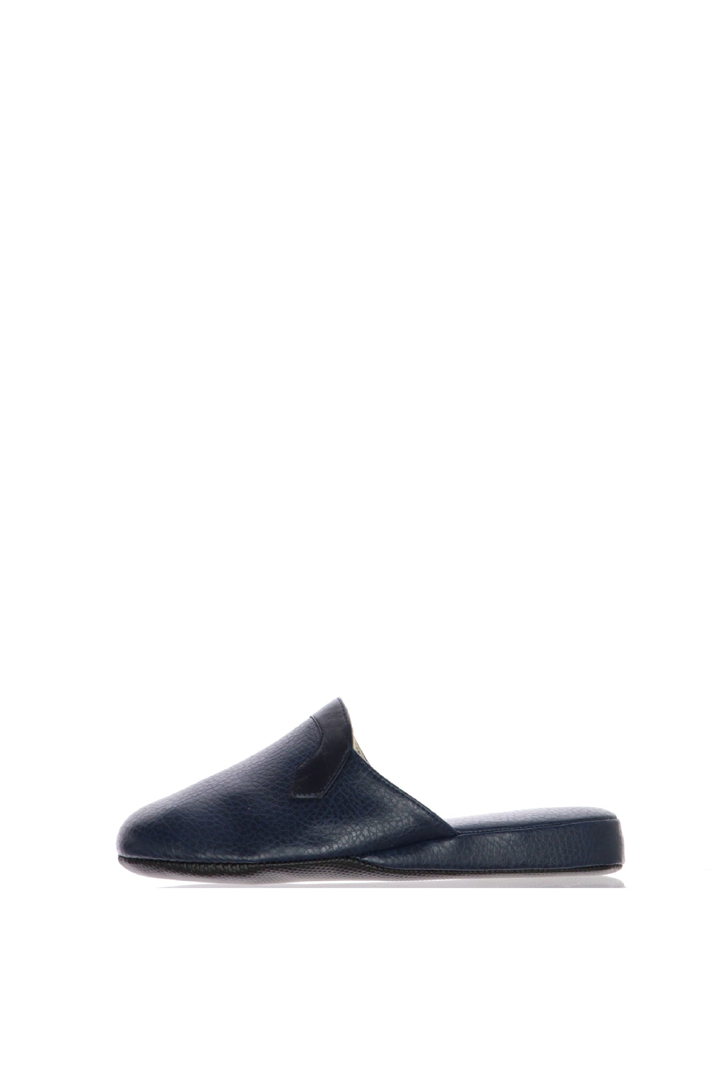 Pantofola scendi letto in pelle blu Cinzia Soft