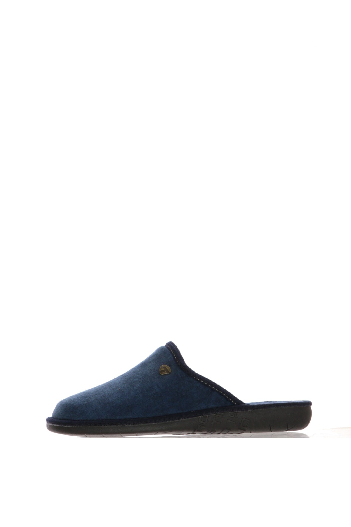 Pantofola uomo in panno blu Tiglio