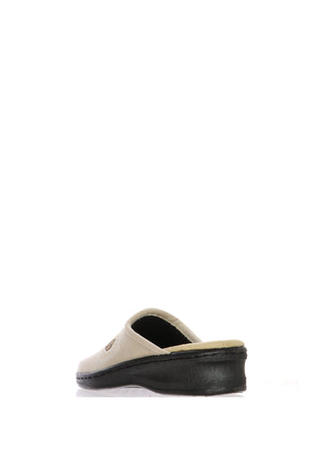 Pntofola beige e nero in panno morbido Cinzia Soft - 5
