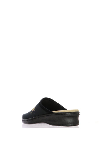 Pntofola beige e nero in panno morbido Cinzia Soft - 6